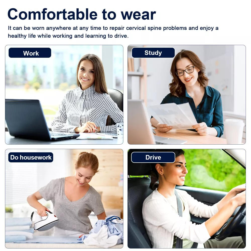 Cervical Traction Device with Eight Airbag Columns and Heat Therapy, Five Height Settings All Vera Mart