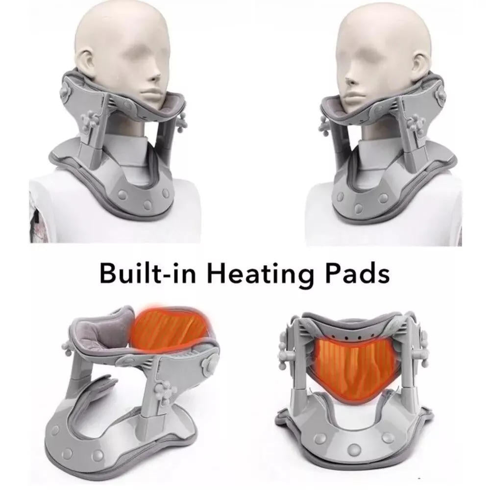 Cervical Traction Device with Eight Airbag Columns and Heat Therapy, Five Height Settings All Vera Mart