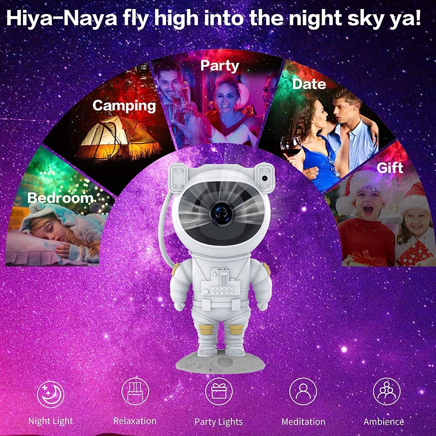 Galaxy Projector with 8 Nebula Patterns and Remote Control, Astronaut Design All Vera Mart