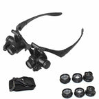 Magnifying Headband Glasses with Dual LED Lights and Interchangeable 10X-25X Lenses All Vera Mart