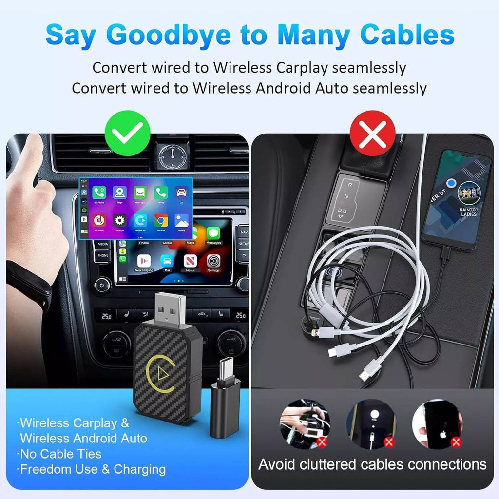 CarPlay Wireless Adapter with Dual Band Technology and Auto Reconnect All Vera Mart