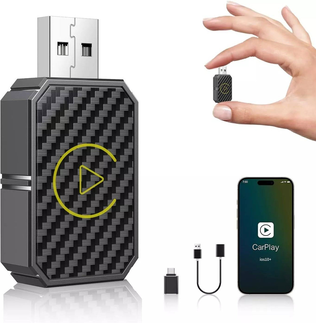 CarPlay Wireless Adapter with Dual Band Technology and Auto Reconnect All Vera Mart