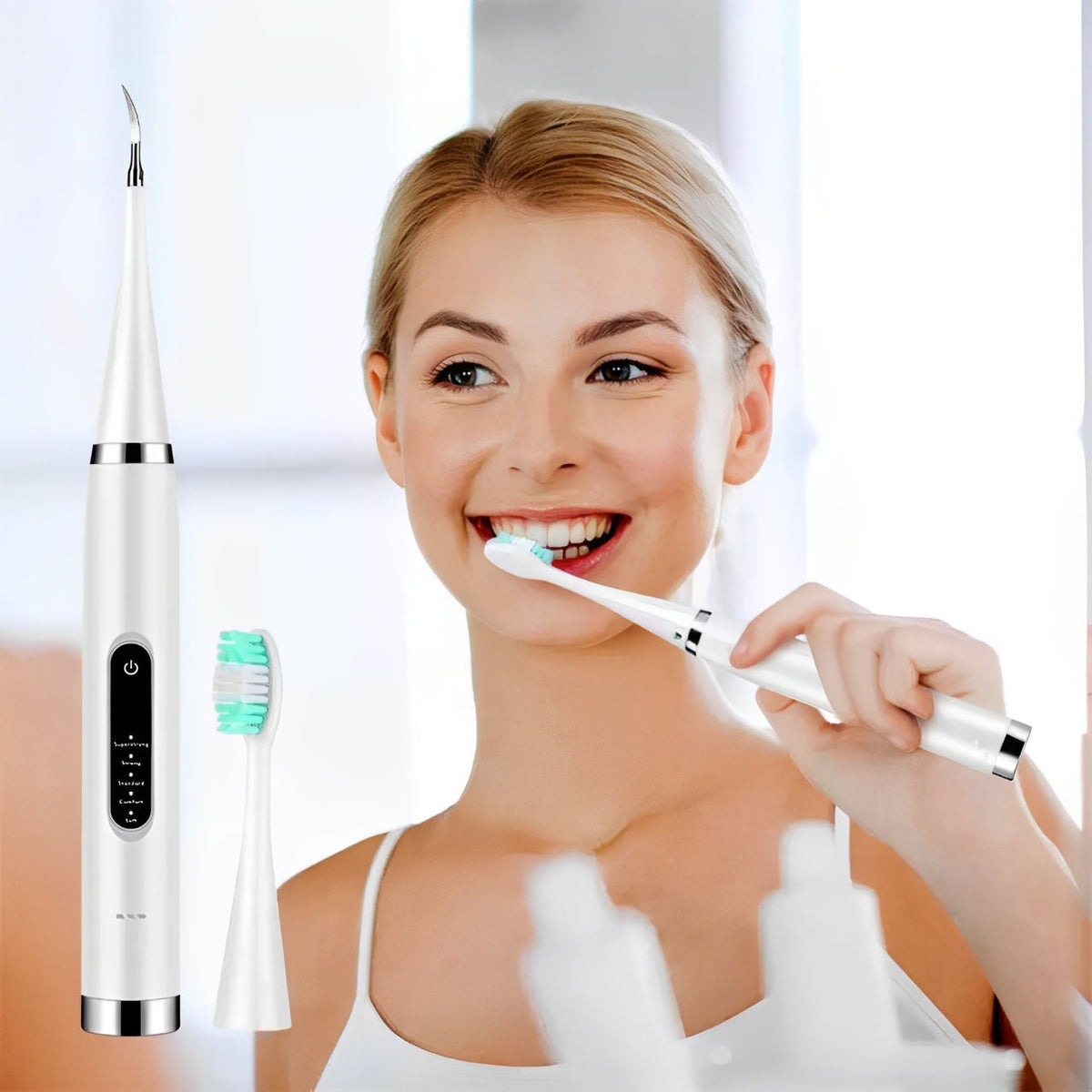 Ultrasonic Teeth Cleaner with Stainless Steel Head and Endoscope Attachment All Vera Mart