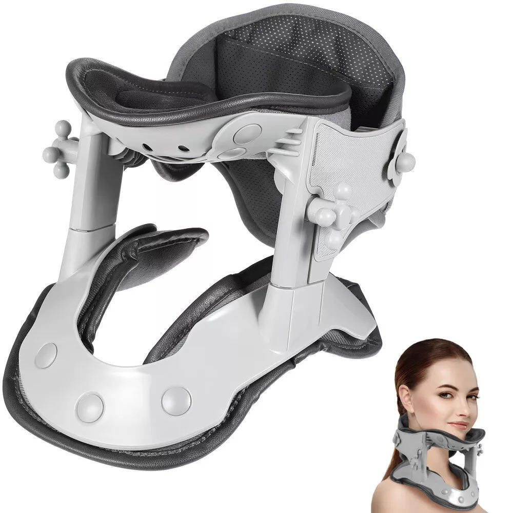 Cervical Traction Device with Eight Airbag Columns and Heat Therapy, Five Height Settings All Vera Mart