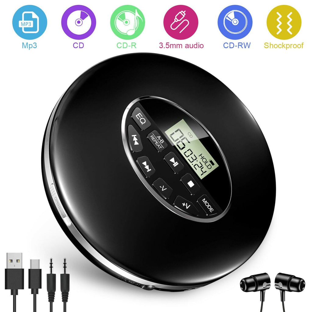 Portable CD Player with Anti-Skip Technology and Five Sound Modes All Vera Mart