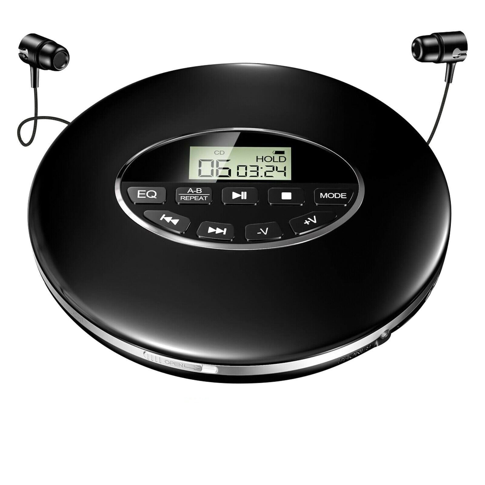 Portable CD Player with Anti-Skip Technology and Five Sound Modes All Vera Mart
