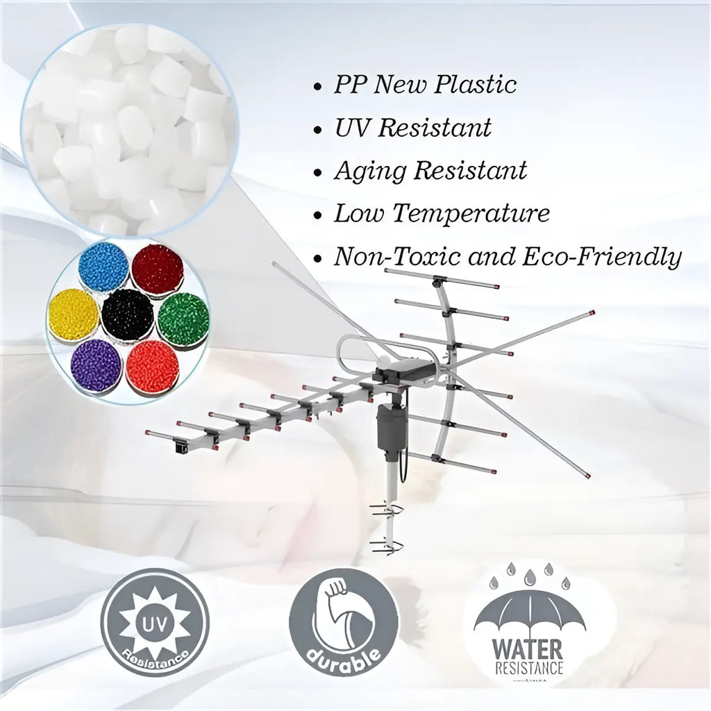 Motorized Outdoor HD TV Antenna with 360° Rotation and Interference Filter, Weatherproof All Vera Mart