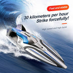 Remote Control Boat with Dual Motors and LED Lights, 35 km/h Speed All Vera Mart
