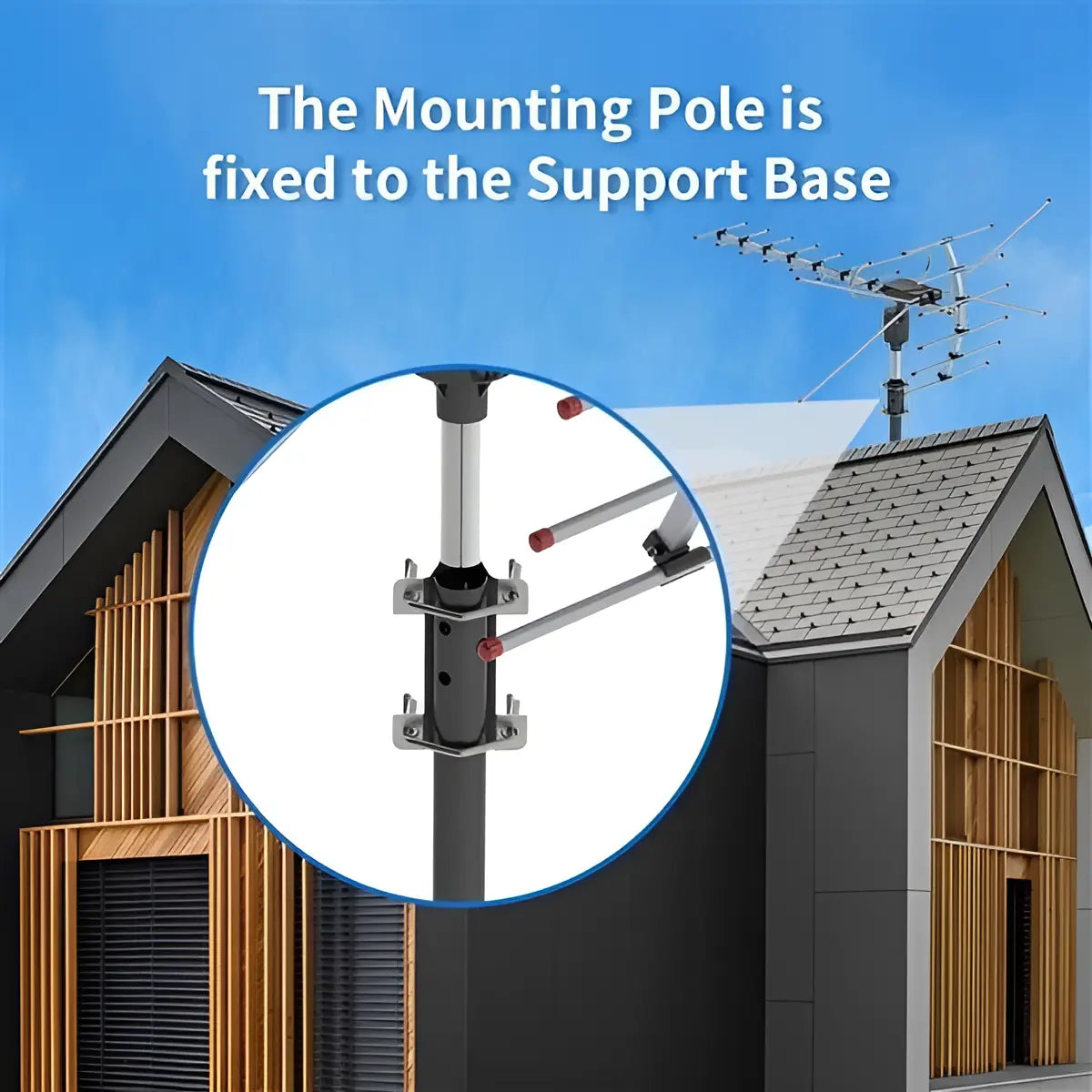 Motorized Outdoor HD TV Antenna with 360° Rotation and Interference Filter, Weatherproof All Vera Mart