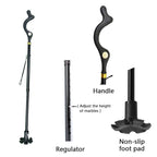 Adjustable Walking Stick with Ergonomic Handle and 360-Degree Rotating Tip, 300lb Capacity All Vera Mart