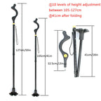 Adjustable Walking Stick with Ergonomic Handle and 360-Degree Rotating Tip, 300lb Capacity All Vera Mart