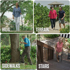 Adjustable Walking Stick with Ergonomic Handle and 360-Degree Rotating Tip, 300lb Capacity All Vera Mart