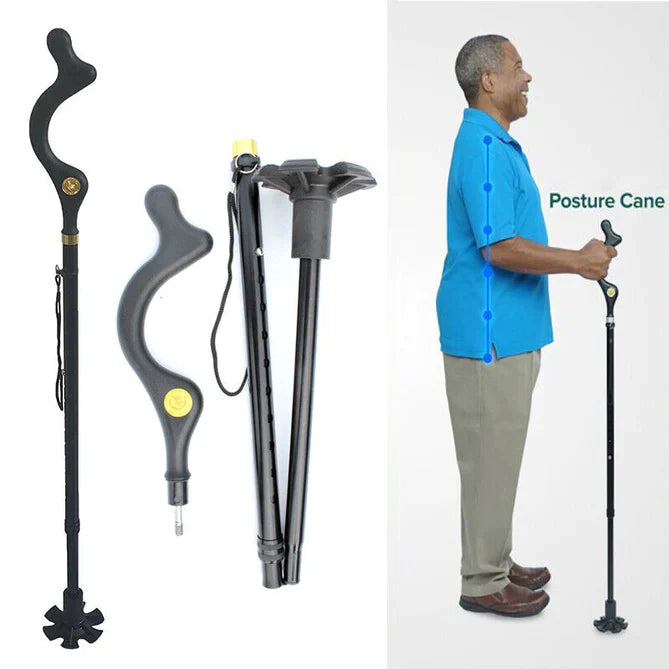 Adjustable Walking Stick with Ergonomic Handle and 360-Degree Rotating Tip, 300lb Capacity All Vera Mart
