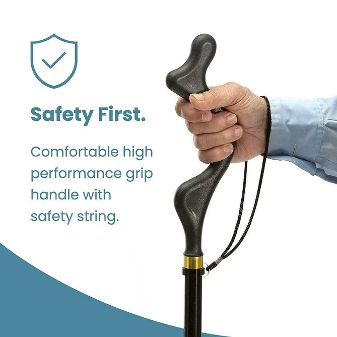 Adjustable Walking Stick with Ergonomic Handle and 360-Degree Rotating Tip, 300lb Capacity All Vera Mart