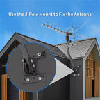 Motorized Outdoor HD TV Antenna with 360° Rotation and Interference Filter, Weatherproof All Vera Mart