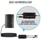 Amplified HDTV Antenna with 460 Mile Range and 39dB Signal Booster, Indoor Outdoor All Vera Mart