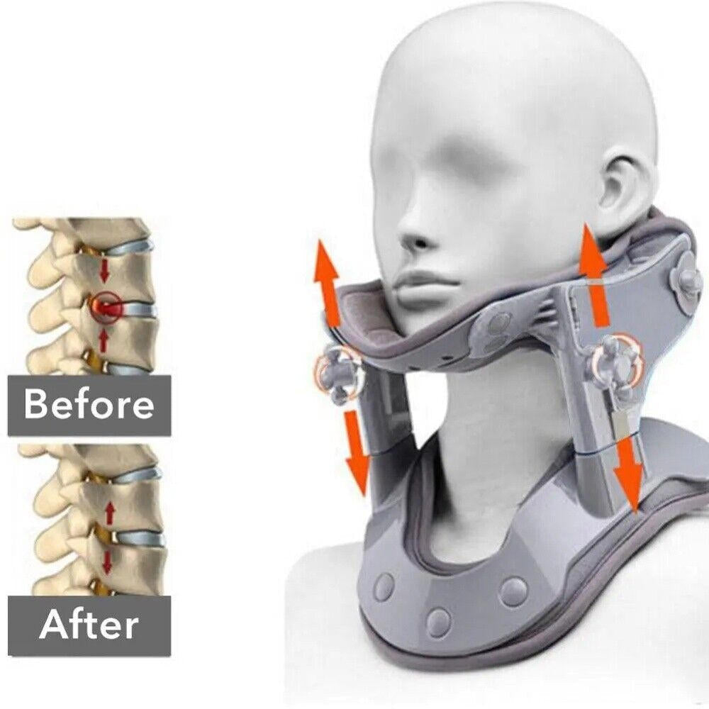 Cervical Traction Device with Eight Airbag Columns and Heat Therapy, Five Height Settings All Vera Mart