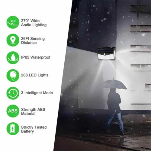 Solar Motion Sensor Light with 800-Lumen Output and Weather-Resistant Housing All Vera Mart