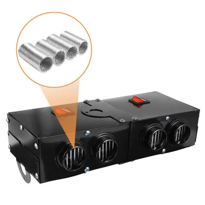12V Car Heater with Four Air Outlets and Dual Zone Control, 500W Portable Dash Unit All Vera Mart