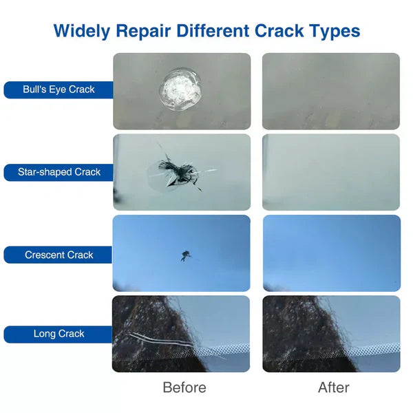 Windshield Crack Repair Fluid with UV Curing and Repair Blades, 5 Bottles All Vera Mart