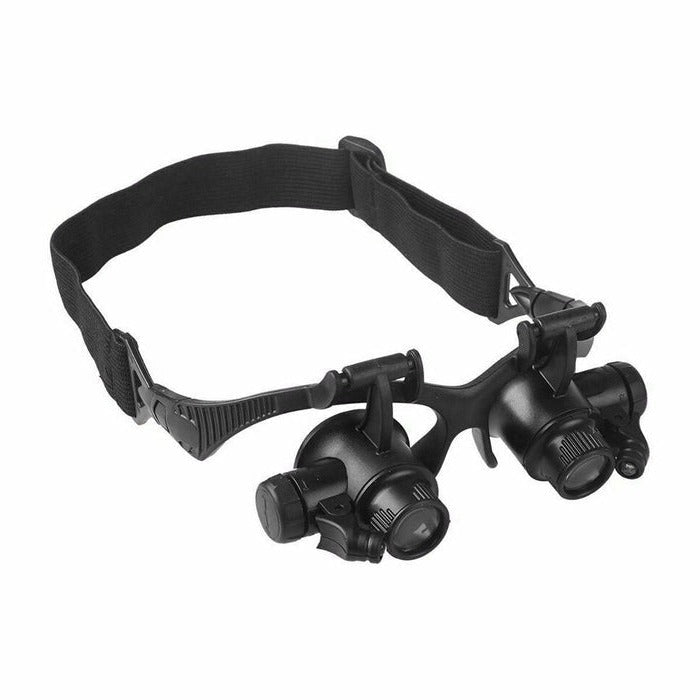 Magnifying Headband Glasses with Dual LED Lights and Interchangeable 10X-25X Lenses All Vera Mart