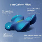 Memory Foam Seat Cushion with Nonslip Bottom and Breathable Cover All Vera Mart