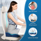 Memory Foam Seat Cushion with Nonslip Bottom and Breathable Cover All Vera Mart