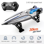 Remote Control Boat with Dual Motors and LED Lights, 35 km/h Speed All Vera Mart