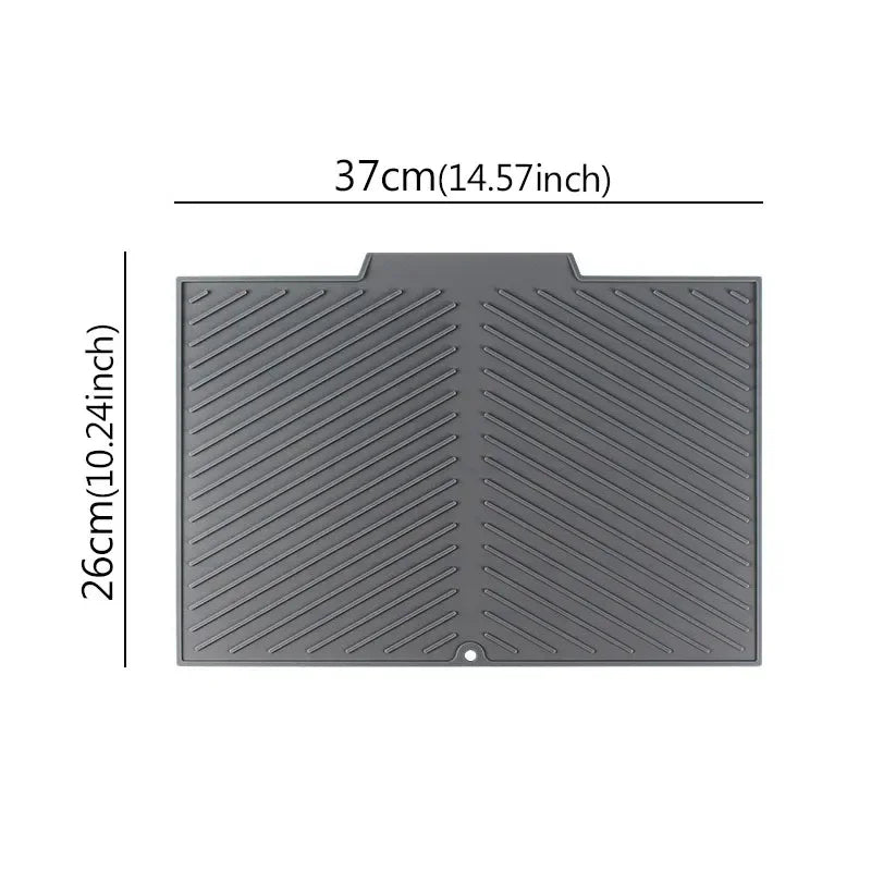 Grooved Silicone Dish Drying Mat with Dual-Sided Channels and Textured Grip All Vera Mart