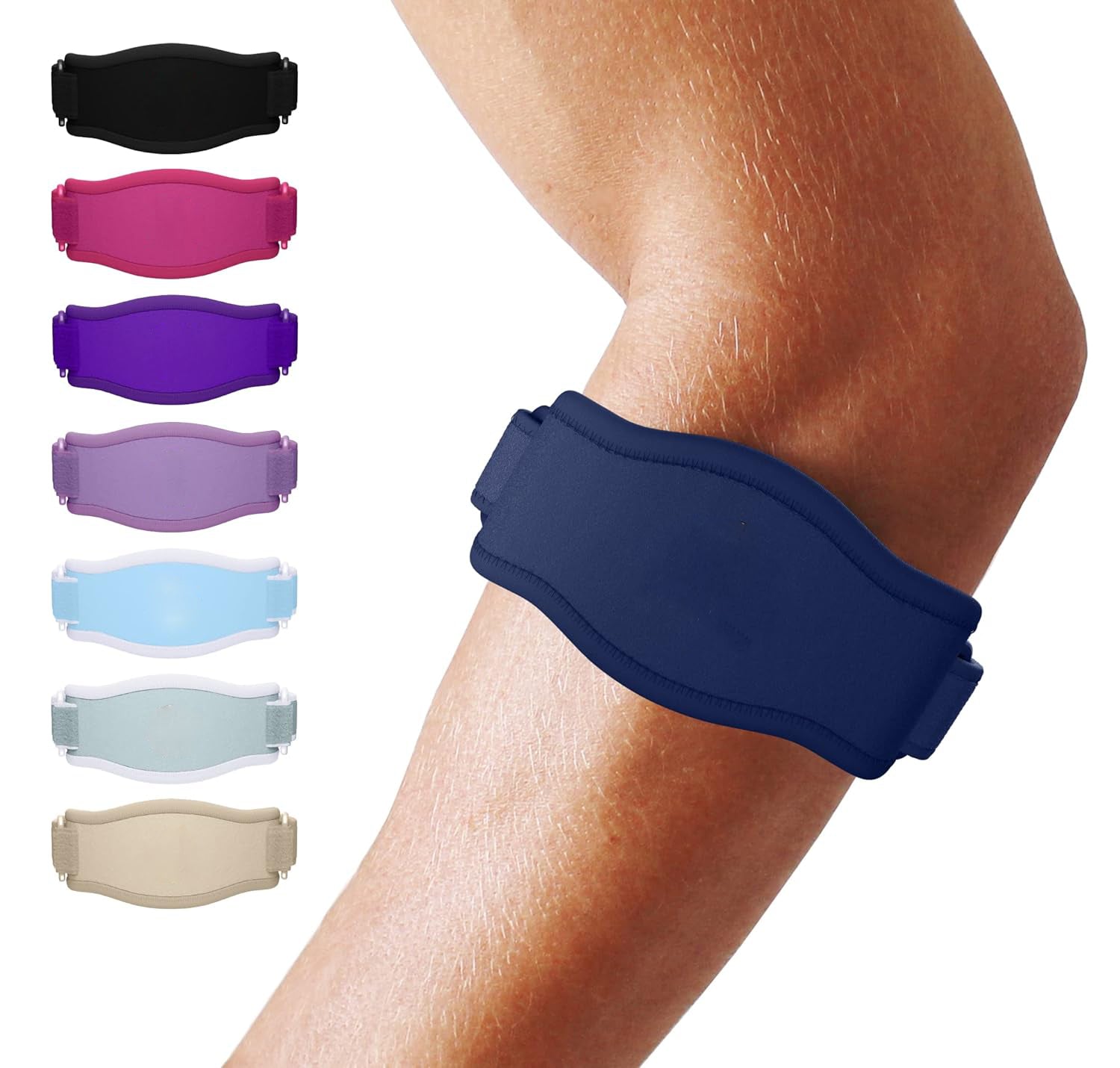 Adjustable Elbow Compression Brace with Triple Strap Support and Moisture Wicking All Vera Mart