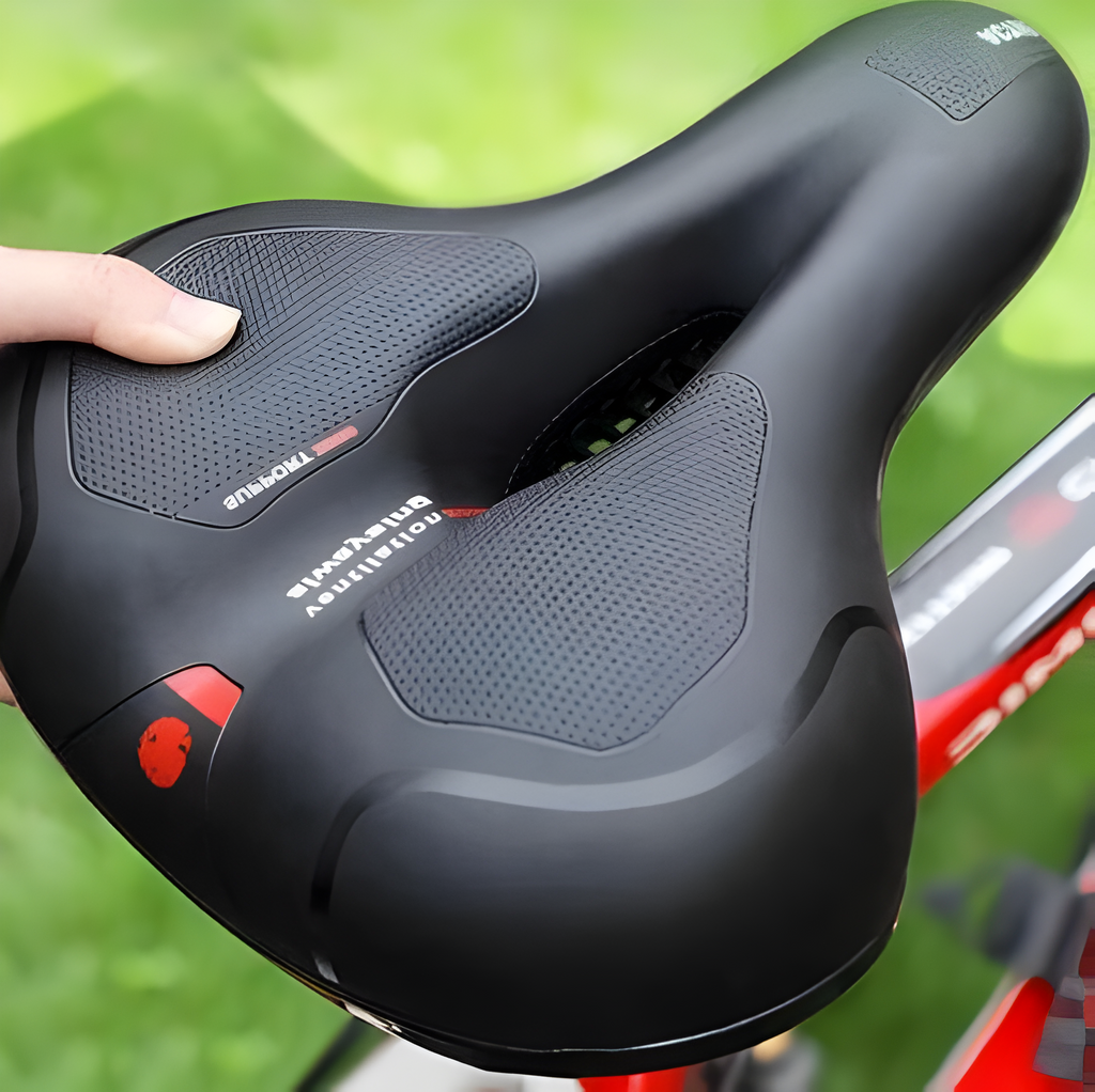 Shock Absorbing Bike Saddle with Elastic Foam Cushioning and Center Ventilation All Vera Mart
