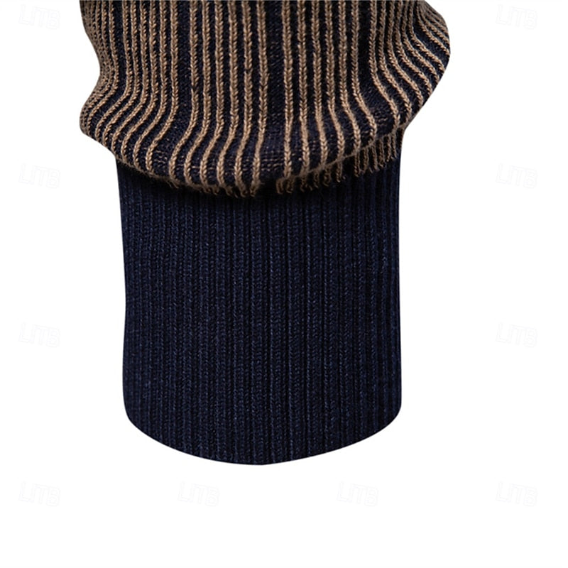 Mock Neck Sweater with Vertical Ribbed Knit and Full Sleeves, Tailored Fit All Vera Mart