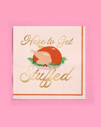 Turkey Cocktail Napkins with Gold Foil and Cream Background, 50-Count All Vera Mart