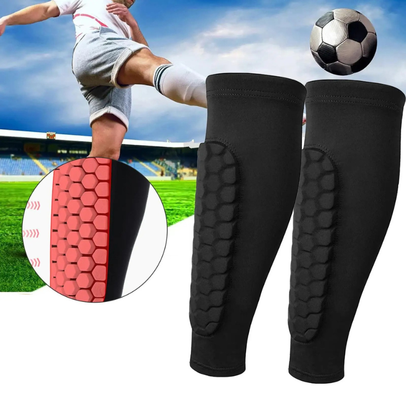 Honeycomb Shin Guards with Compression Fit and Moisture Wicking Fabric All Vera Mart