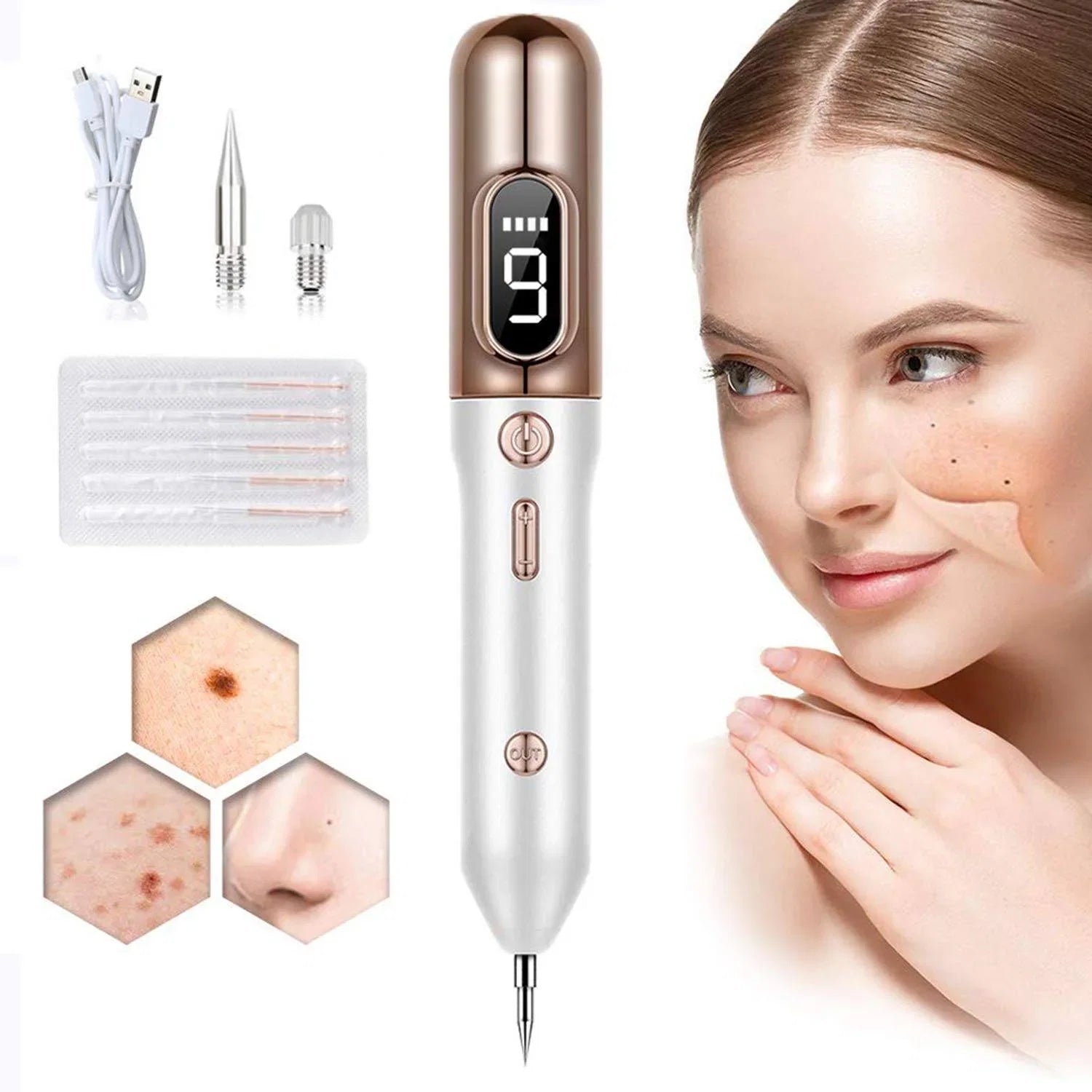 Plasma Pen for Skin Tags and Moles with 9 Intensity Settings, Rechargeable All Vera Mart