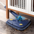 Triangular Spin Mop with 360° Rotation and Extendable Pole, Microfiber Pads All Vera Mart