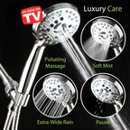 Handheld Shower Head with Eight Spray Patterns and 6ft Hose, Chrome Finish All Vera Mart