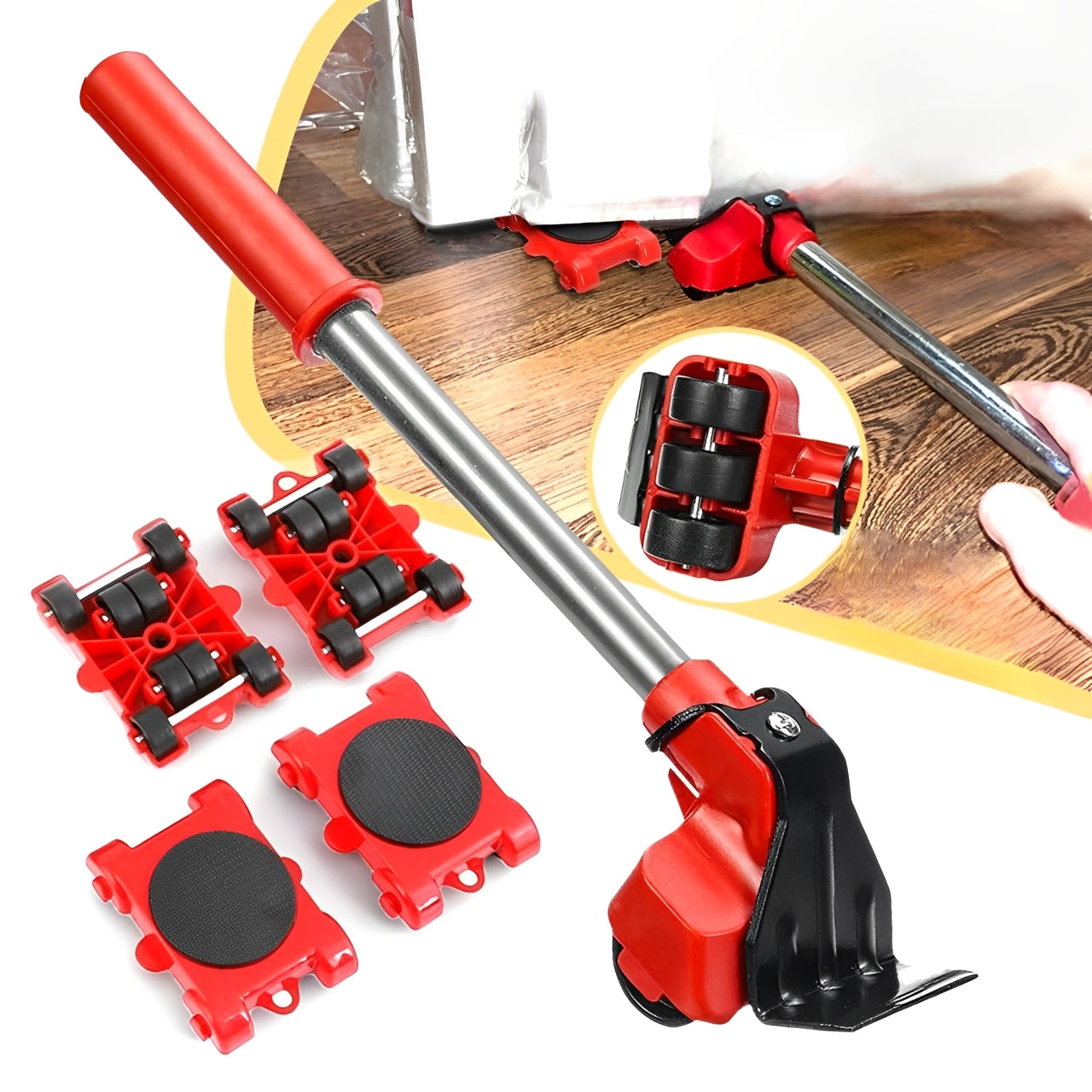 Furniture Lifter and Glider Pads with 360-Degree Wheels for All Floors All Vera Mart