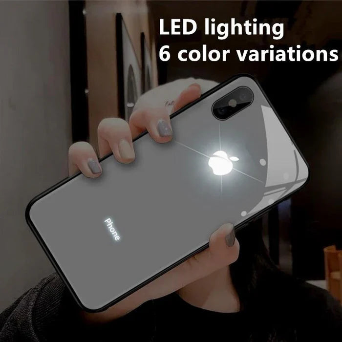 Color Changing LED Phone Case with 7-Color Notification Lights and Tempered Glass Back All Vera Mart