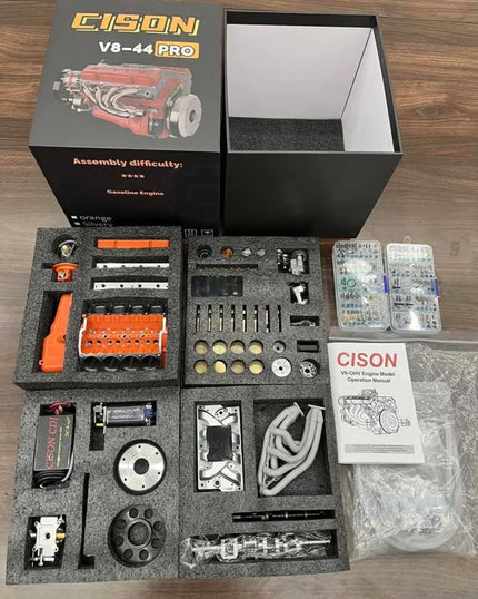 Working V8 Engine Model Kit with Ignition Module and Moving Pistons for RC All Vera Mart