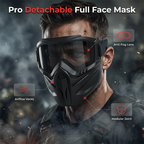 Full Face Protective Mask with Detachable Goggles and Anti-Fog Vents All Vera Mart