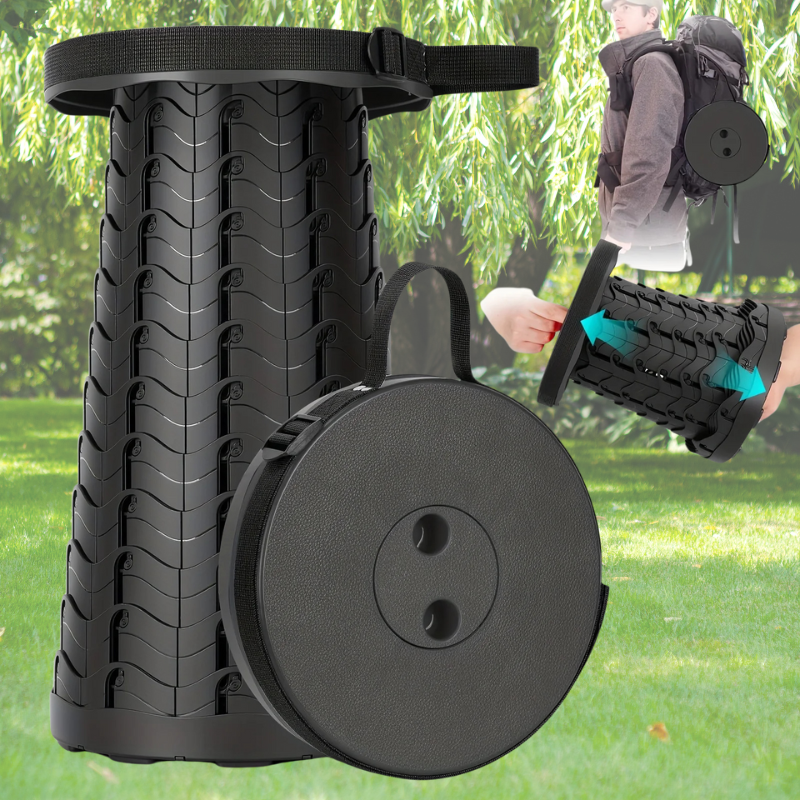 Telescopic Stool with Dual Carry Straps and 330lb Weight Capacity All Vera Mart