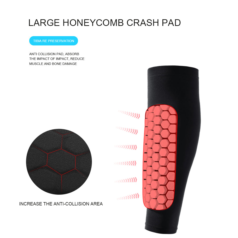 Shin Guard Sleeve with Honeycomb Foam Padding and Silicone Grip, Compression Fit All Vera Mart