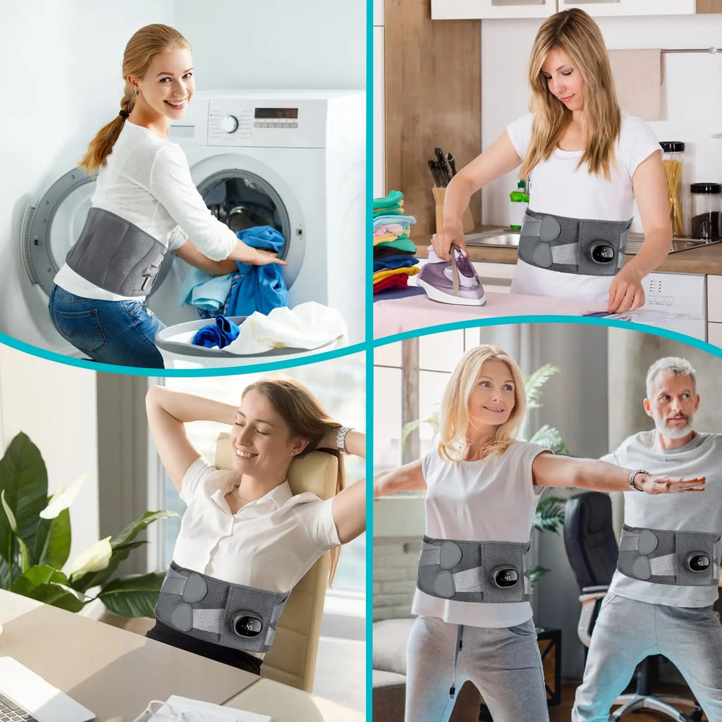 Cordless Heating Massager Belt with Infrared Heat and Vibration Massage, 5 Temperature Settings All Vera Mart