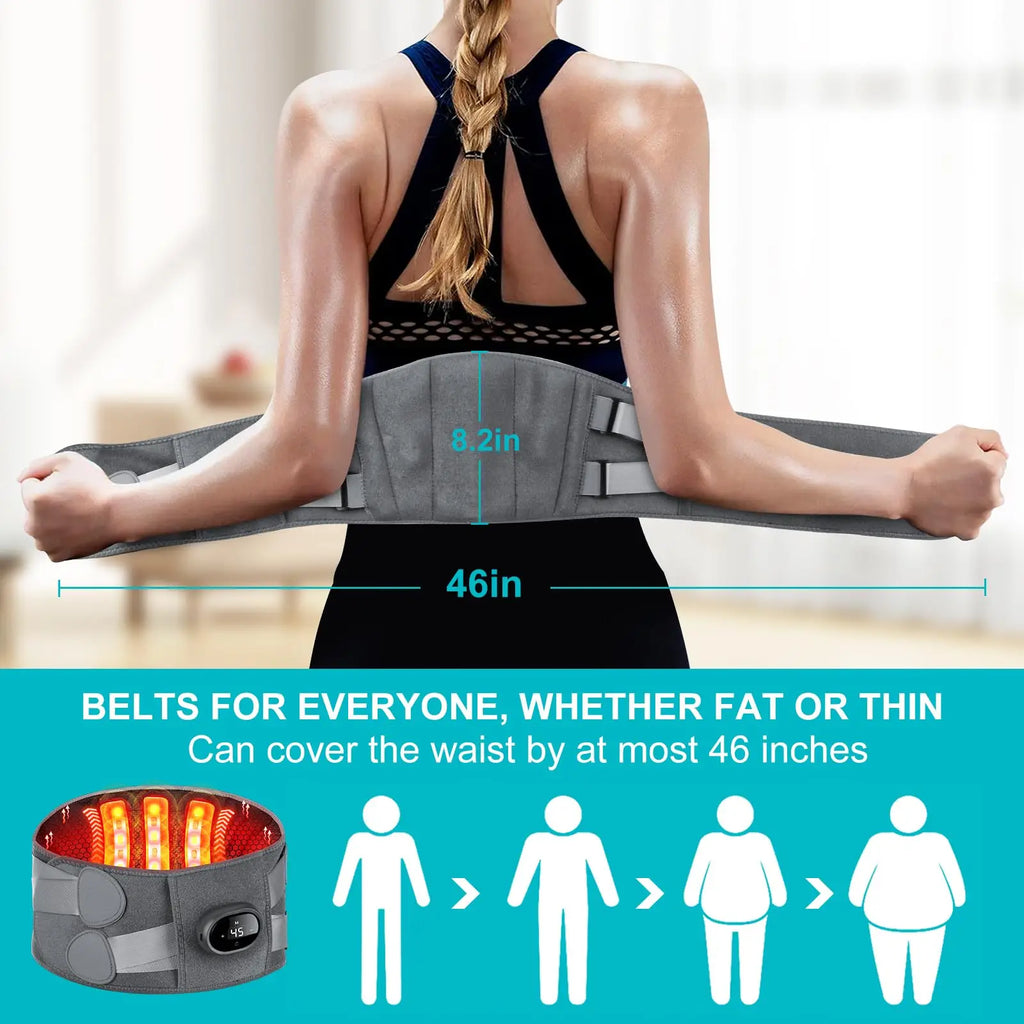 Cordless Heating Massager Belt with Infrared Heat and Vibration Massage, 5 Temperature Settings All Vera Mart