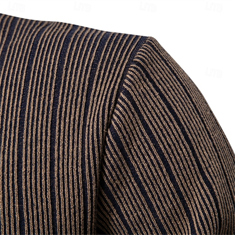 Mock Neck Sweater with Vertical Ribbed Knit and Full Sleeves, Tailored Fit All Vera Mart