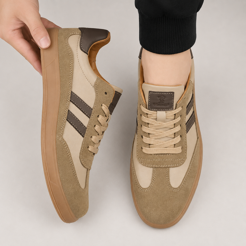 Lace Up Low Top Sneakers with Cushioned Footbed and Grip Sole for Everyday Wear