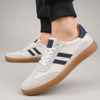 Lace Up Low Top Sneakers with Cushioned Footbed and Grip Sole for Everyday Wear