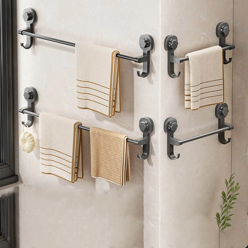 Suction Cup Towel Rack, 40cm Aluminum Bar with Easy Repositioning All Vera Mart