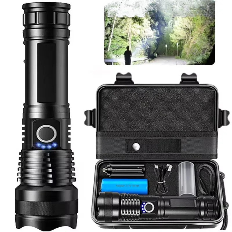 Rechargeable Flashlight with Adjustable Focus Beam and Five Lighting Modes, IPX6 Waterproof All Vera Mart